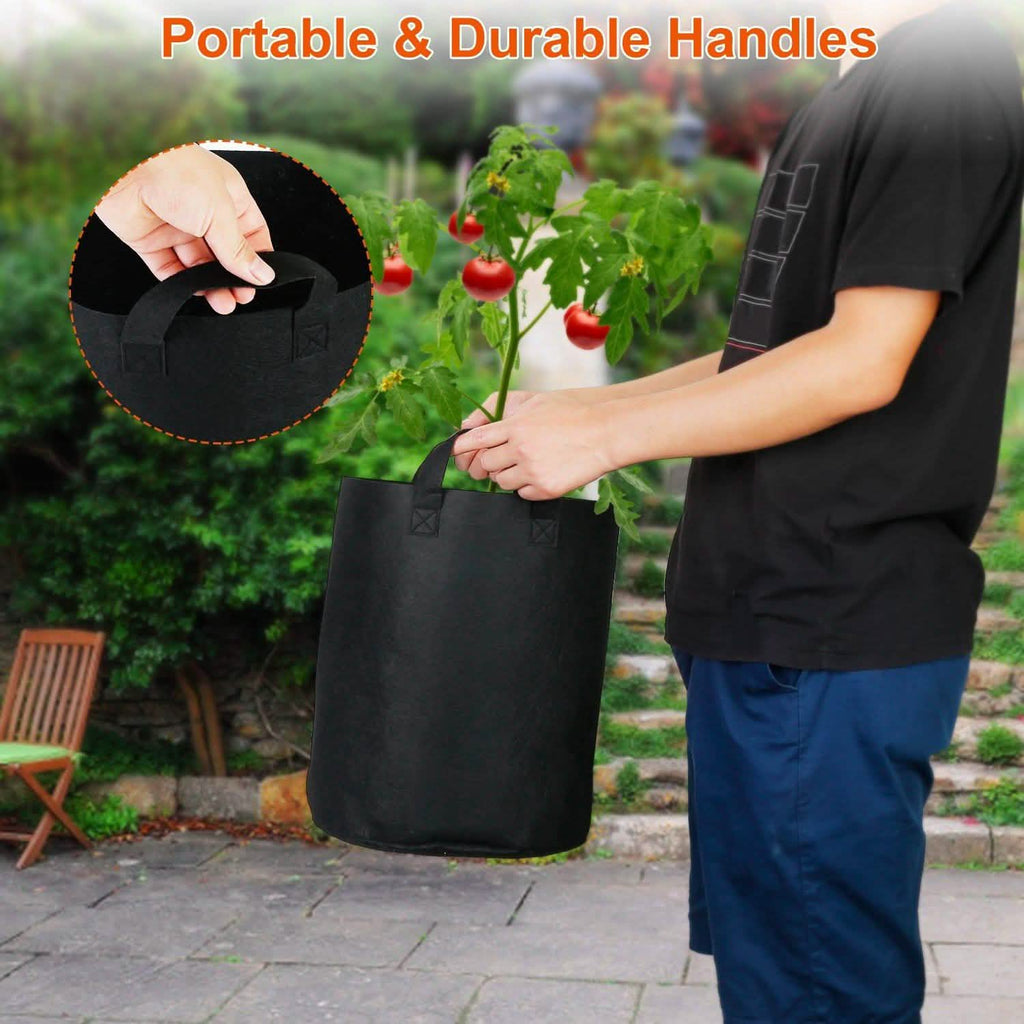 3-Pack: Planter Bags Breathable Planting Fabric Pots with Harvest Window by DailySale
