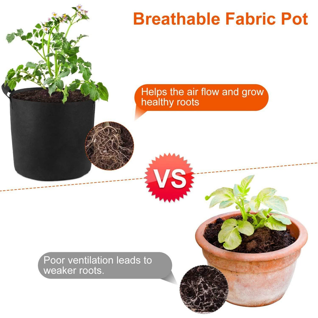 3-Pack: Planter Bags Breathable Planting Fabric Pots with Harvest Window by DailySale