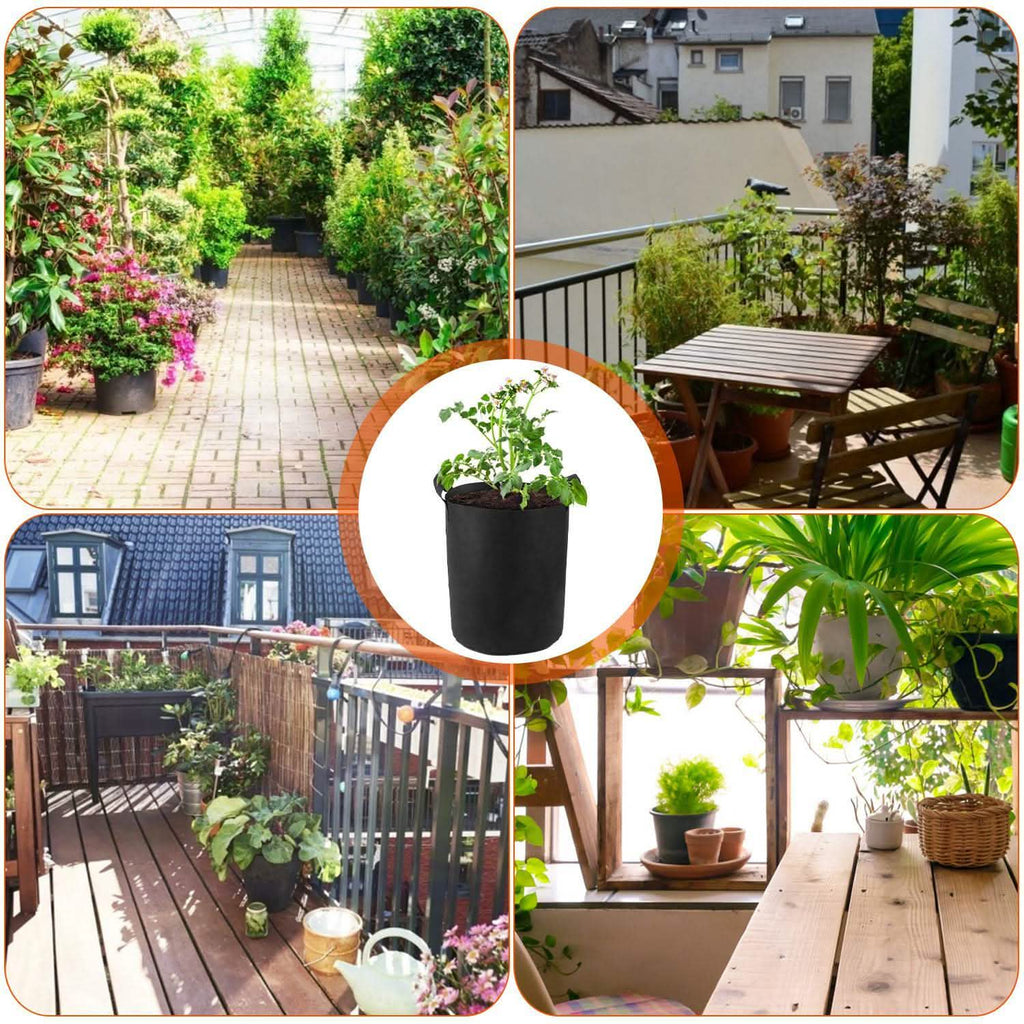 3-Pack: Planter Bags Breathable Planting Fabric Pots with Harvest Window by DailySale