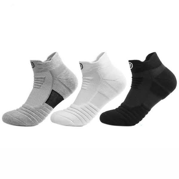 3-Pair: Men's Thick Towel Bottom Breathable Sweat-absorbent Outdoor Sports Running Socks Elite Basketball Sports Socks by DailySale