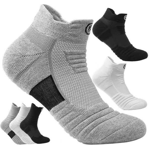 3-Pair: Men's Thick Towel Bottom Breathable Sweat-absorbent Outdoor Sports Running Socks Elite Basketball Sports Socks by DailySale
