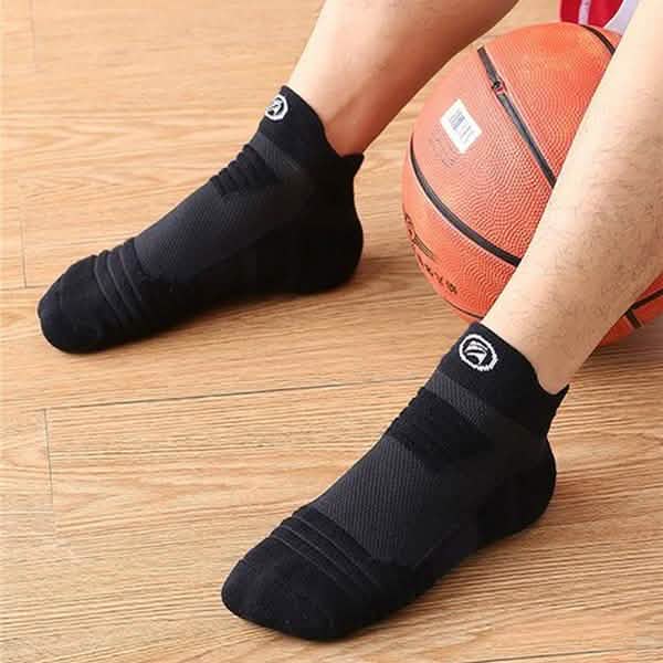 3-Pair: Men's Thick Towel Bottom Breathable Sweat-absorbent Outdoor Sports Running Socks Elite Basketball Sports Socks by DailySale