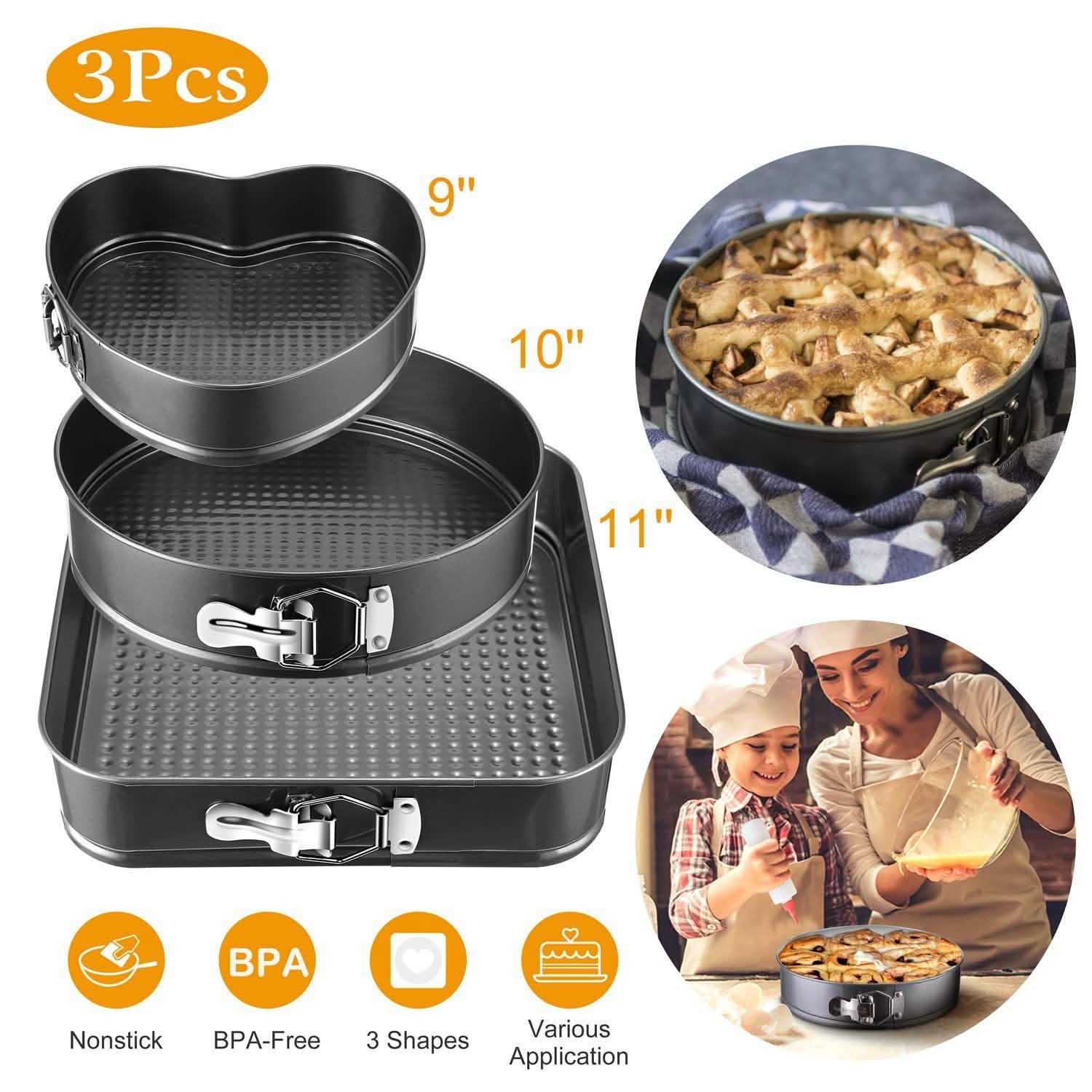 3-Piece: Non-stick Springform Cake Pan Set with Removable Bottom by DailySale