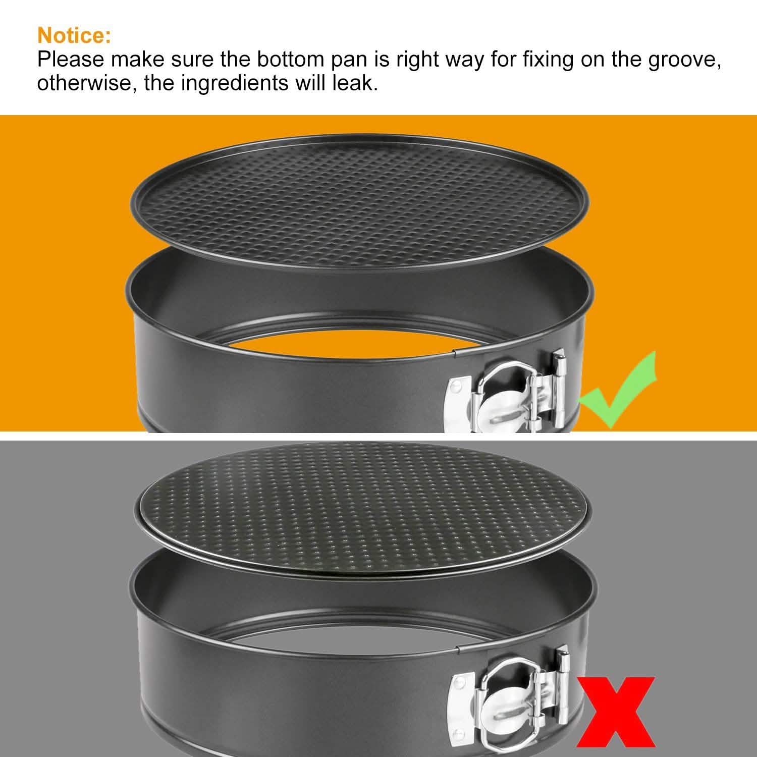 3-Piece: Non-stick Springform Cake Pan Set with Removable Bottom by DailySale