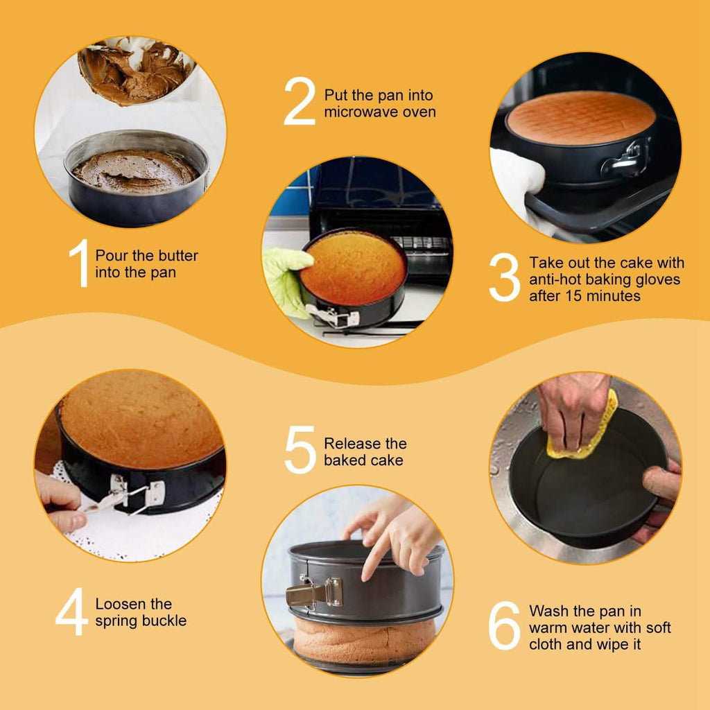 3-Piece: Non-stick Springform Cake Pan Set with Removable Bottom by DailySale