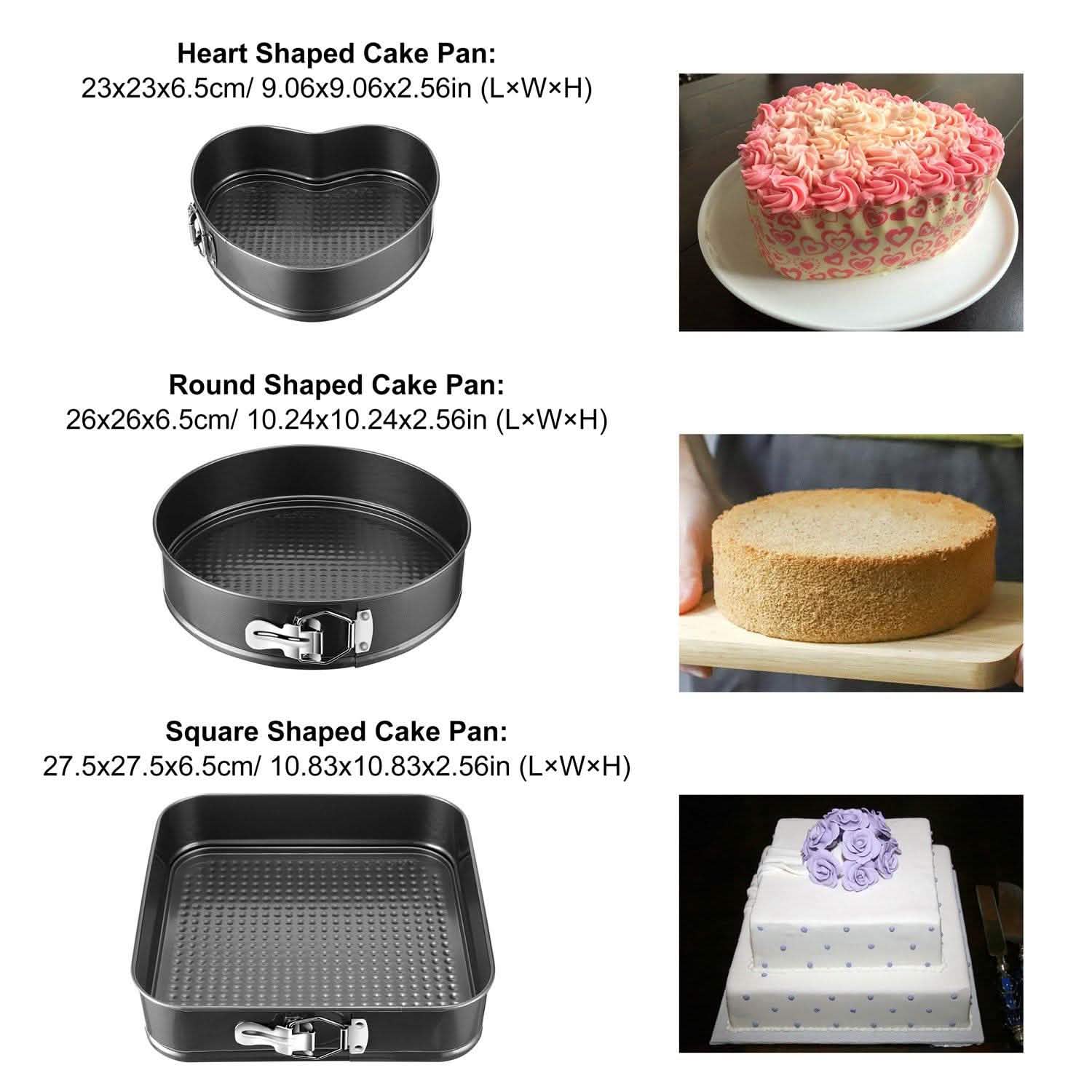 3-Piece: Non-stick Springform Cake Pan Set with Removable Bottom by DailySale