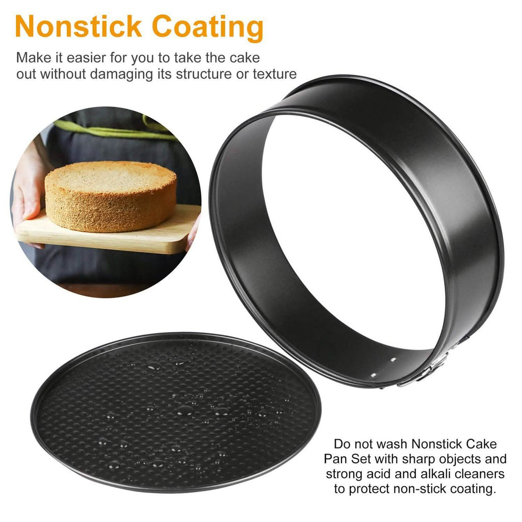 3-Piece: Non-stick Springform Cake Pan Set with Removable Bottom by DailySale
