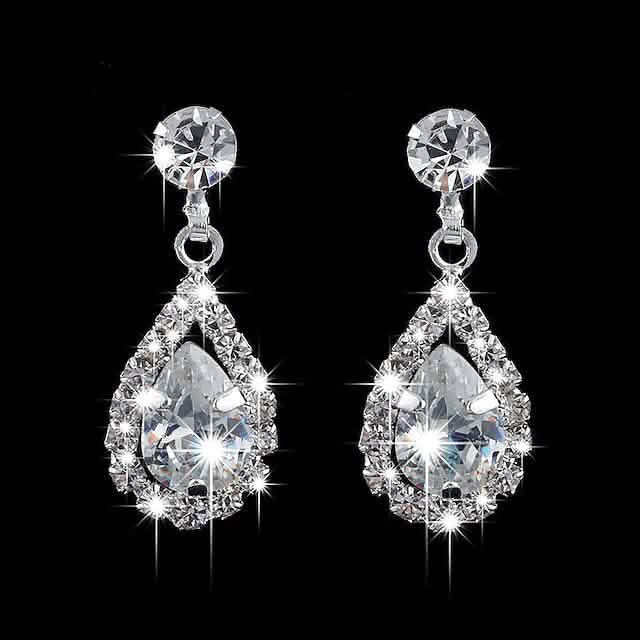 3-Piece: Women's Diamond Cubic Zirconia Necklace Earrings Set by DailySale