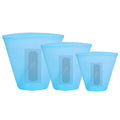 3-Pieces: Silicone Food Storage Bags Reusable Leakproof Food Container Set with 3 Seals by DailySale