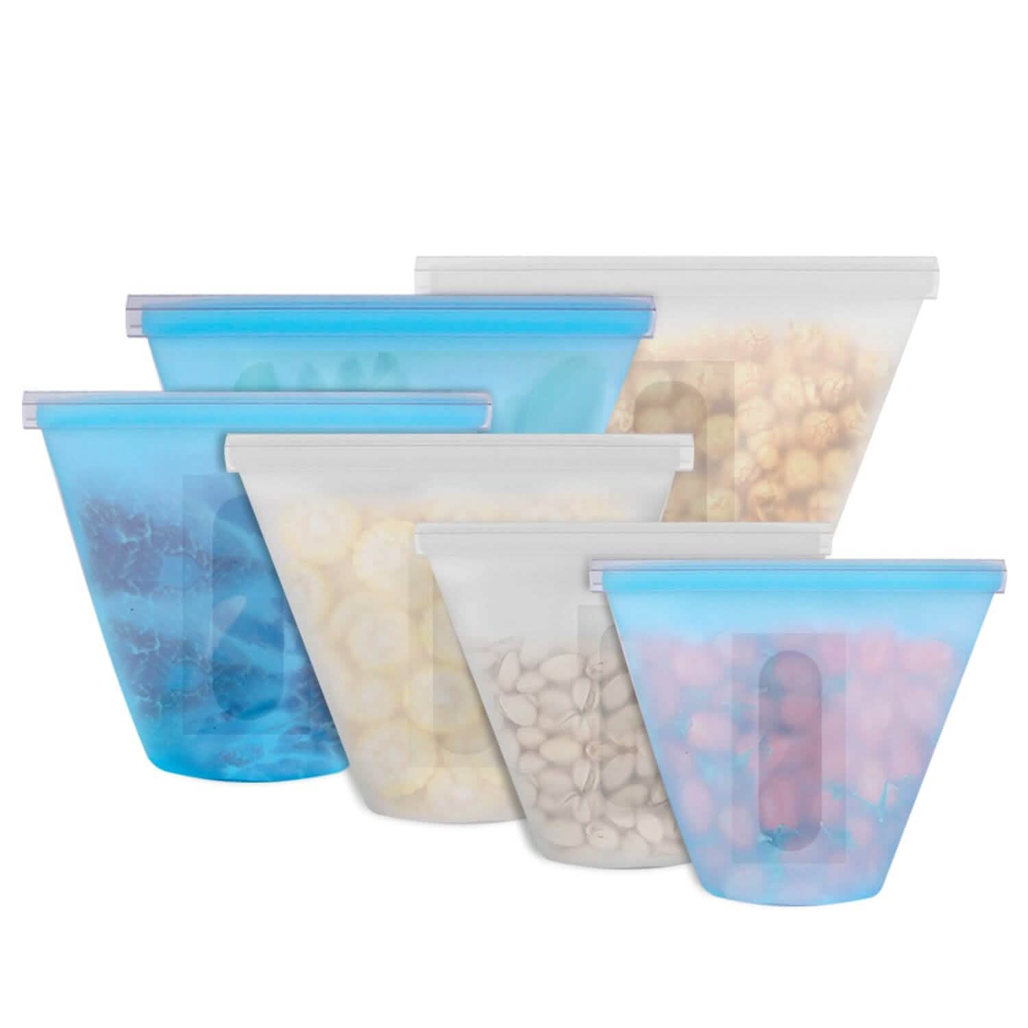 3-Pieces: Silicone Food Storage Bags Reusable Leakproof Food Container Set with 3 Seals by DailySale