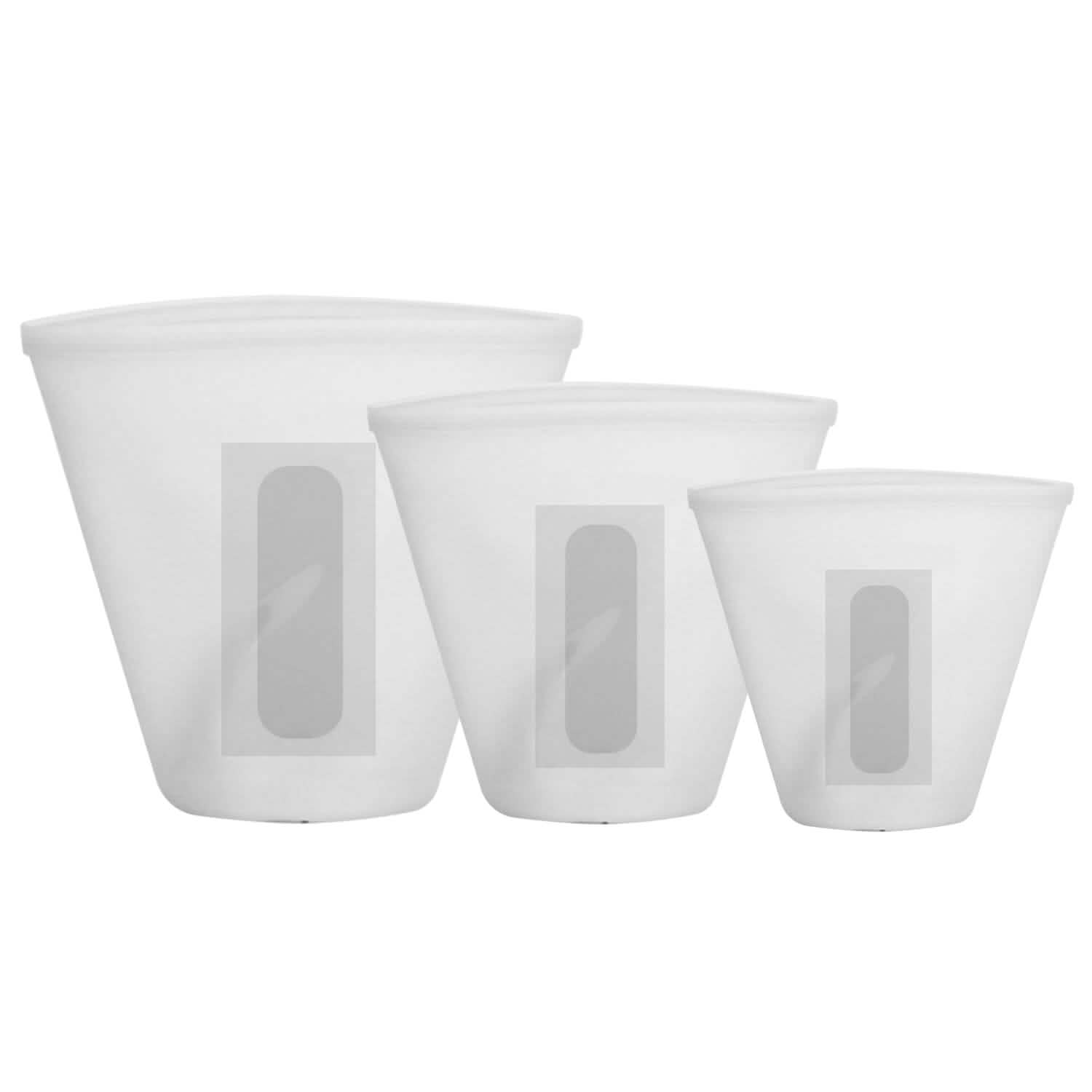 3-Pieces: Silicone Food Storage Bags Reusable Leakproof Food Container Set with 3 Seals by DailySale