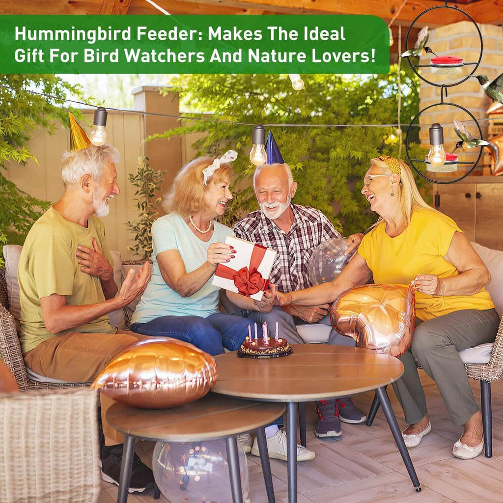 3-Pieces: Stackable Hanging Humming Bird Feeder with Metal Frame & Red Plastic Bowl by DailySale