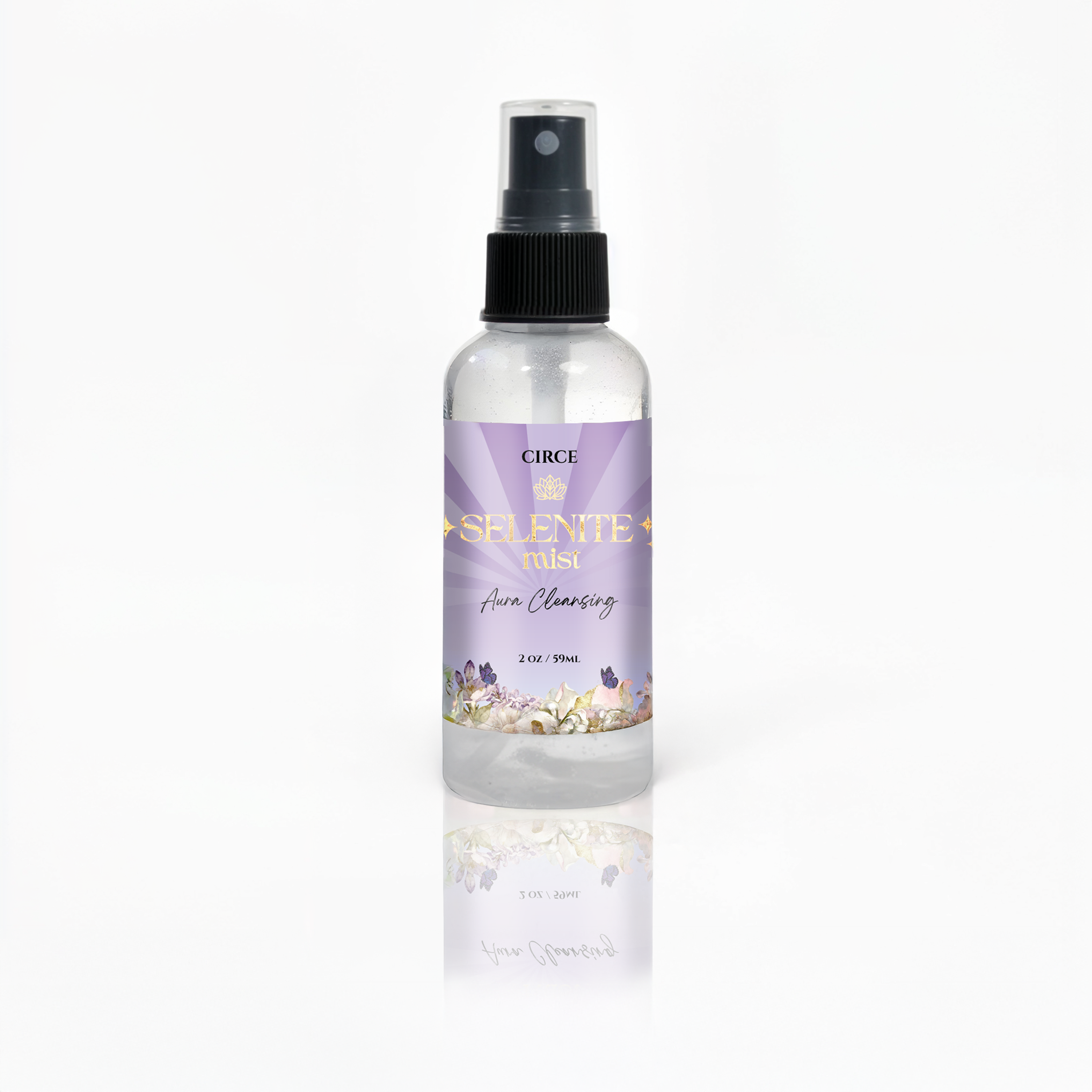 Selenite Aura Cleansing Mist – 2 oz Energy Clearing Spray | White Tea & Ginger by Circe Boutique