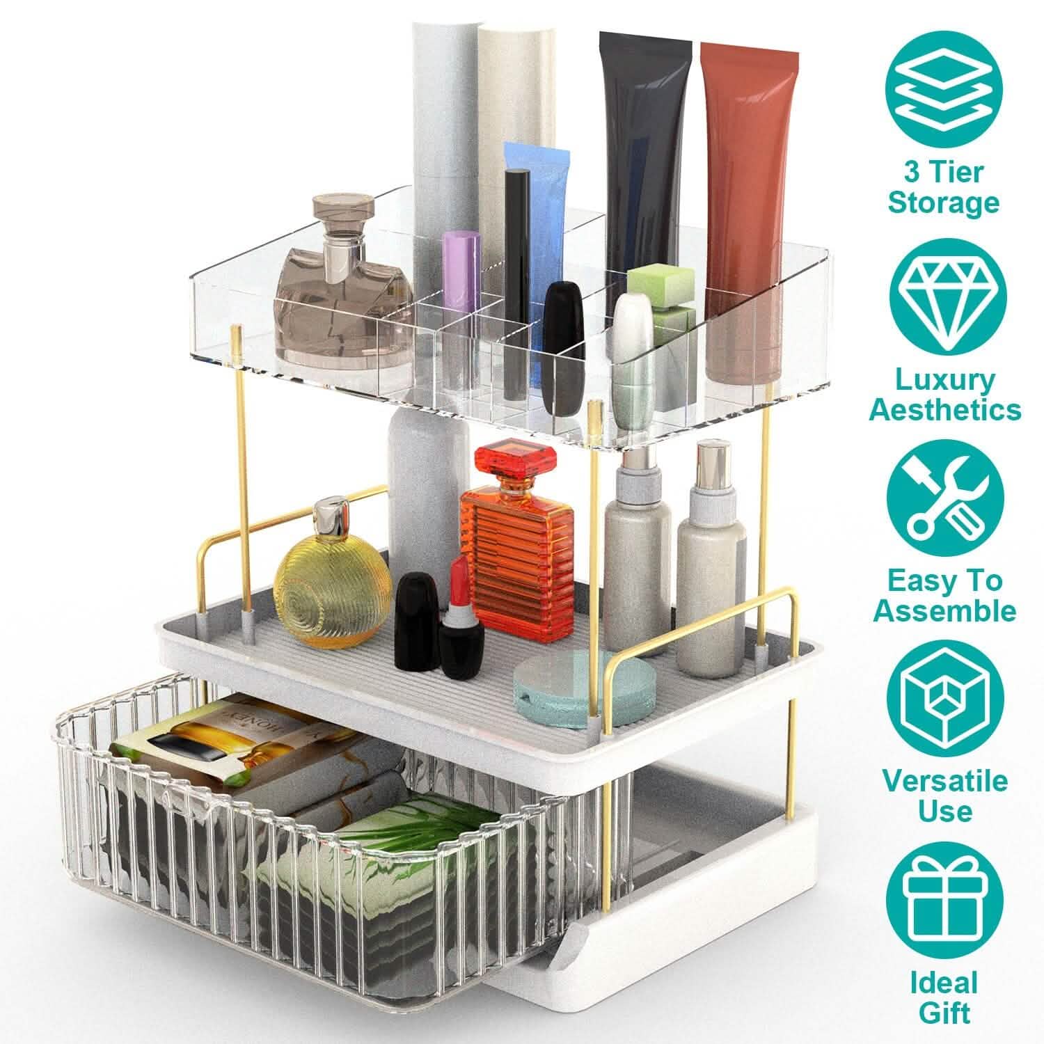 3-Tier Make Up Organizer by DailySale