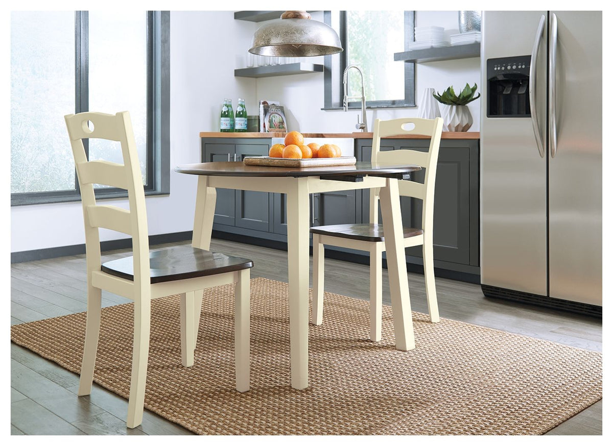 Woodanville - Round DRM Drop Leaf Table - Cream / Brown by Unique Piece Furniture
