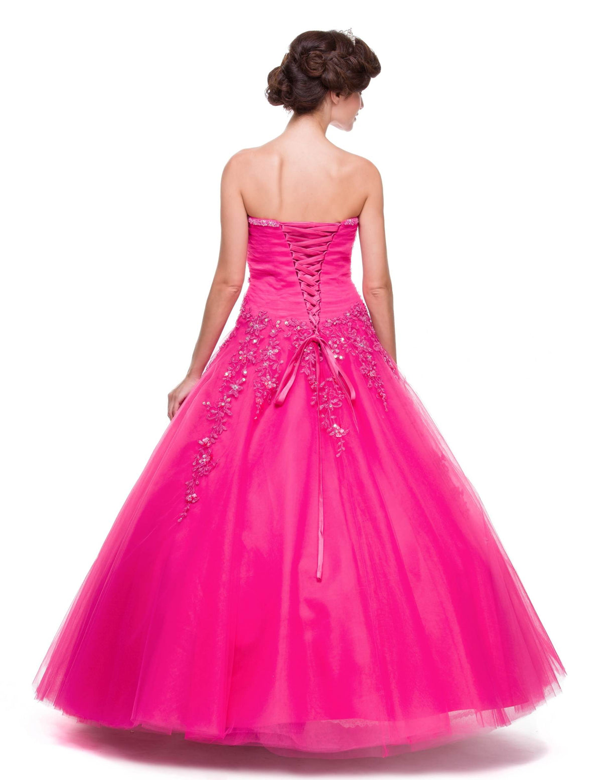 CLEARANCE - Juliet 301 Poofy Quinceanera Tulle Dress A-Line Strapless Beading by DiscountDressShop