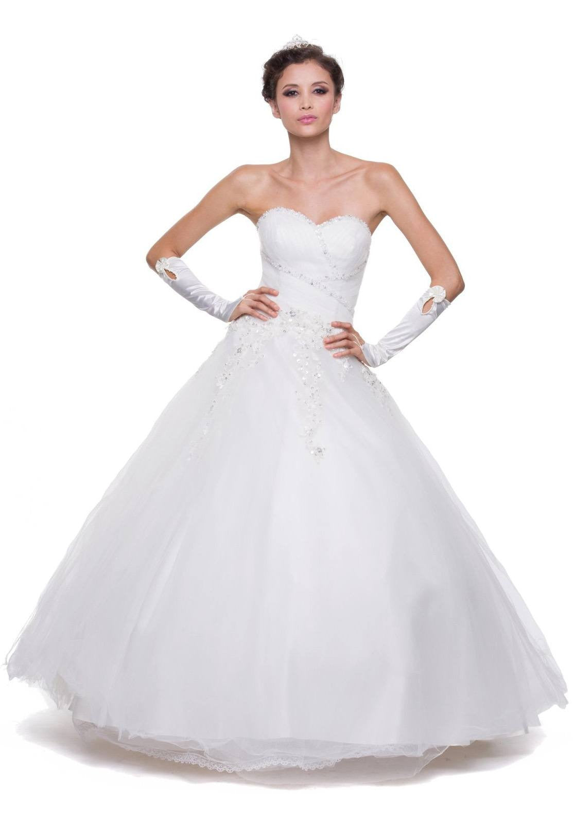 CLEARANCE - Juliet 301 Poofy Quinceanera Tulle Dress A-Line Strapless Beading by DiscountDressShop