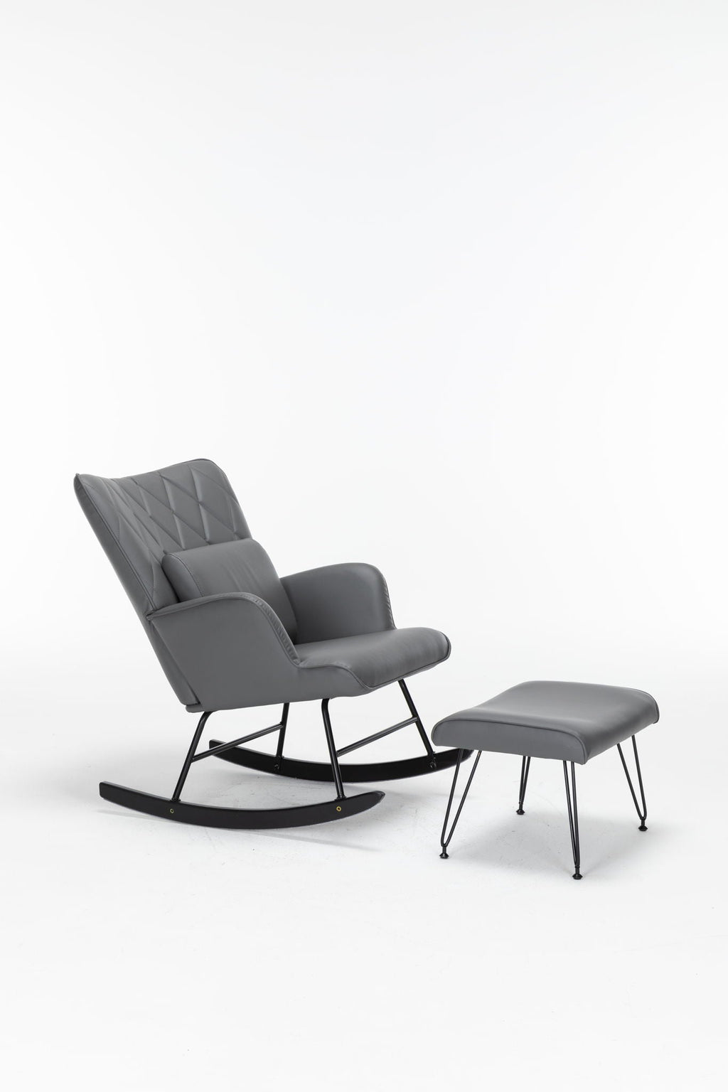 Rocking Accent Chair With Lumbar Pillow And Ottoman by Unique Piece Furniture