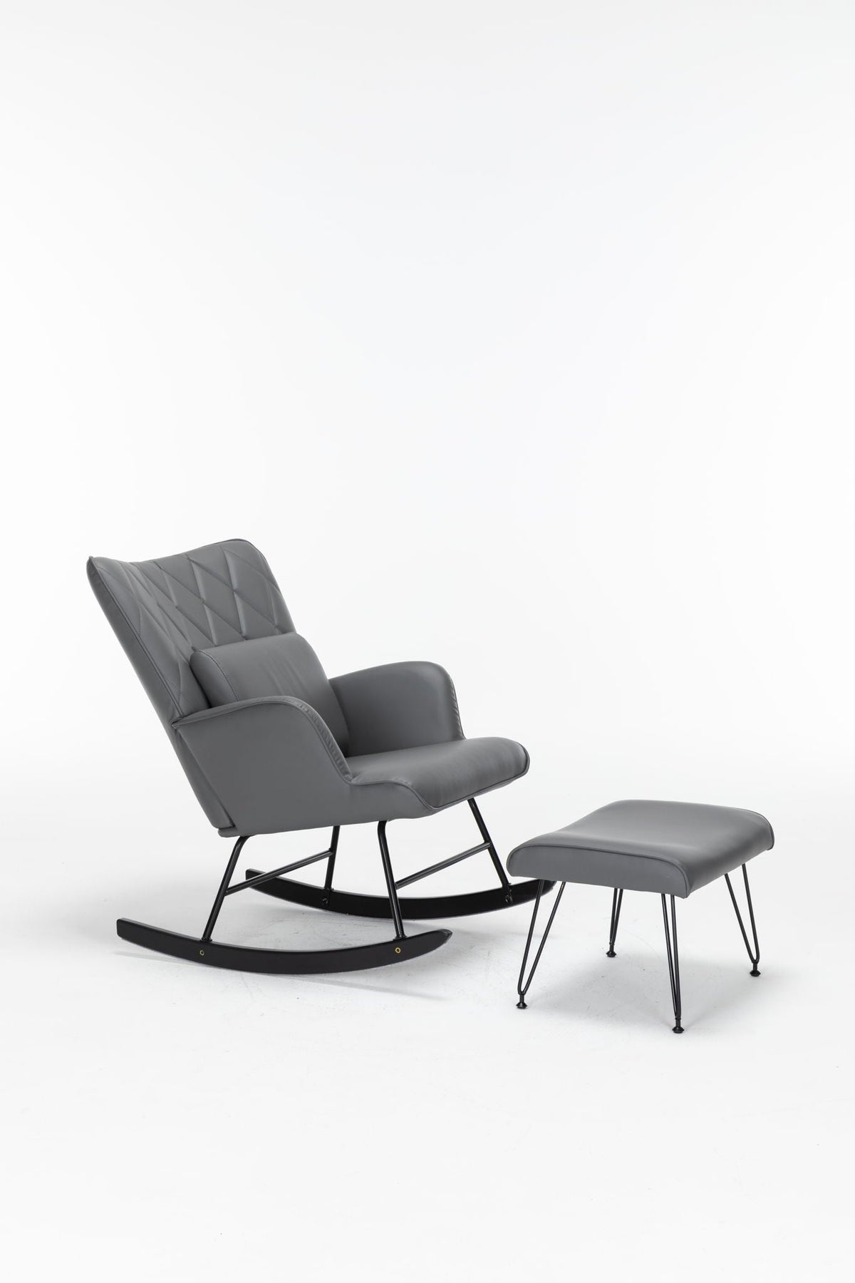 Rocking Accent Chair With Lumbar Pillow And Ottoman by Unique Piece Furniture