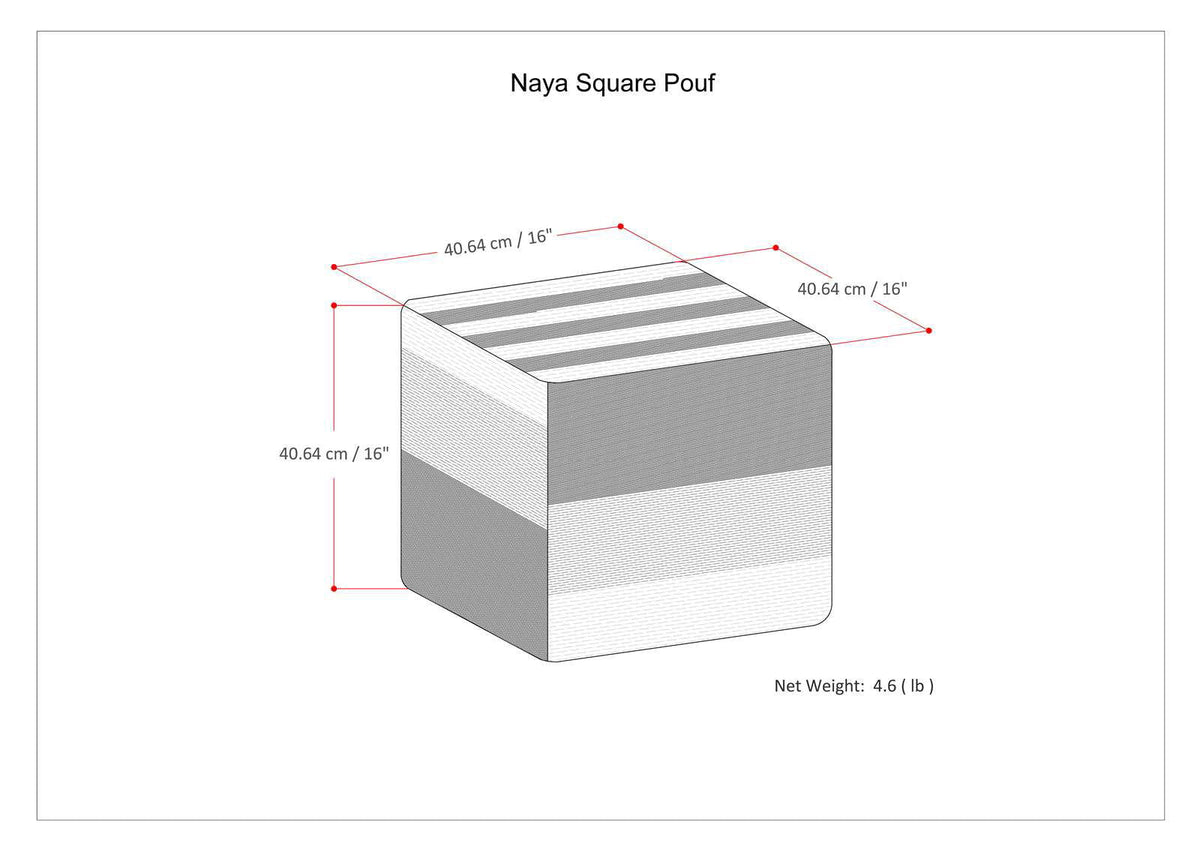 Naya - Upholstered Cube Pouf by Unique Piece Furniture