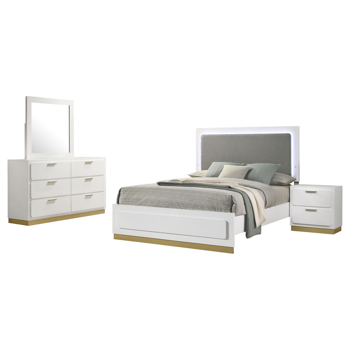 Caraway 4-piece Eastern King Bedroom Set White by Unique Piece Furniture