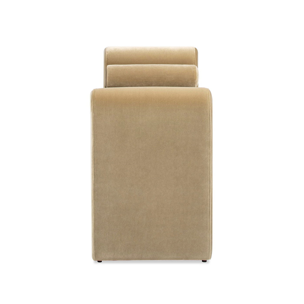 Mason - Arched Arm Bench With Bolster Pillows - Camel Brown Beige by Unique Piece Furniture
