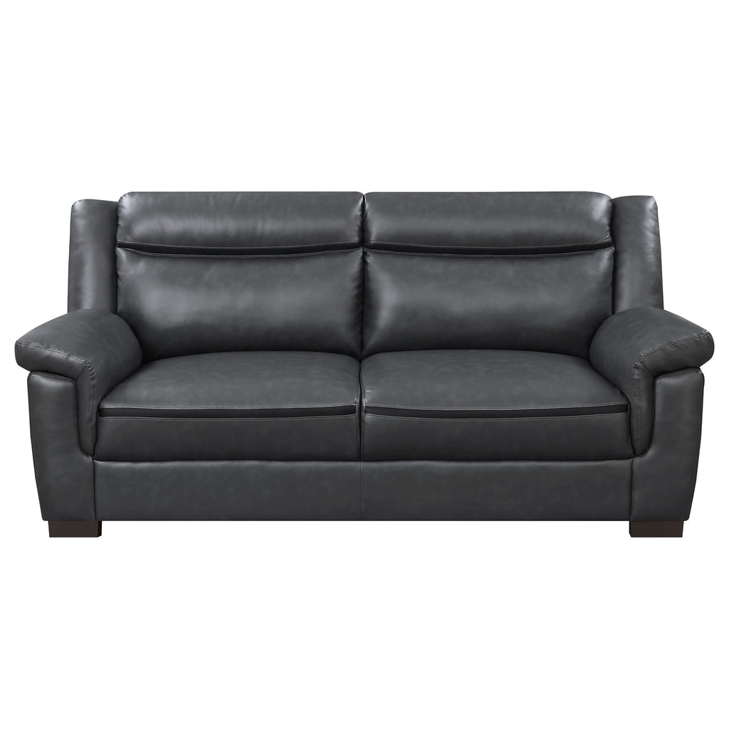 Arabella 2-piece Upholstered Padded Arm Sofa Set Grey by Unique Piece Furniture