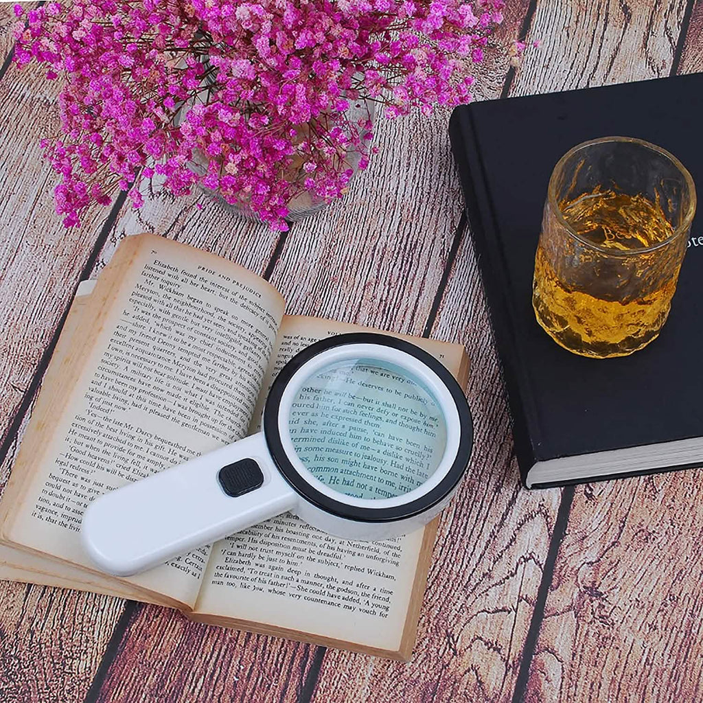 30X Handheld Large Magnifying Glass 12 LED Illuminated Lighted Magnifier by DailySale