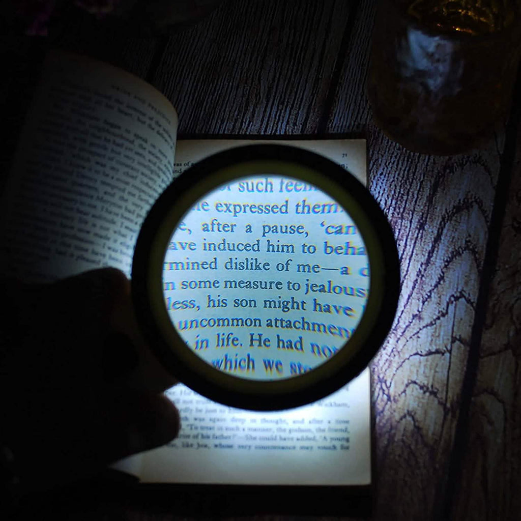 30X Handheld Large Magnifying Glass 12 LED Illuminated Lighted Magnifier by DailySale