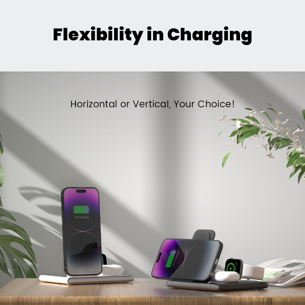 PowerGlow - Jabees PowerGlow 4-In-1 Foldable Wireless Charging Station with LED Night Light by DC-Jabees