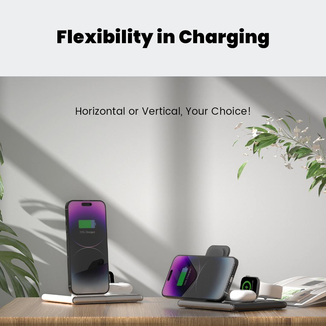 PowerGlow - Jabees PowerGlow 4-In-1 Foldable Wireless Charging Station with LED Night Light by DC-Jabees