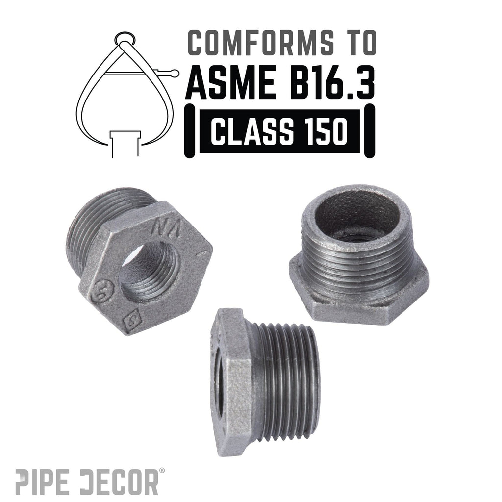 1 1/4 in. x 1 in. Black Bushing by PIPE DECOR