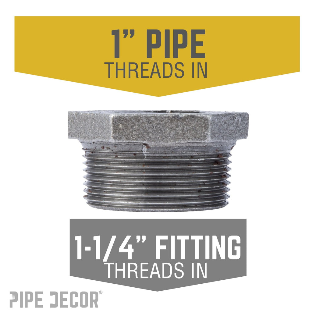 1 1/4 in. x 1 in. Black Bushing by PIPE DECOR