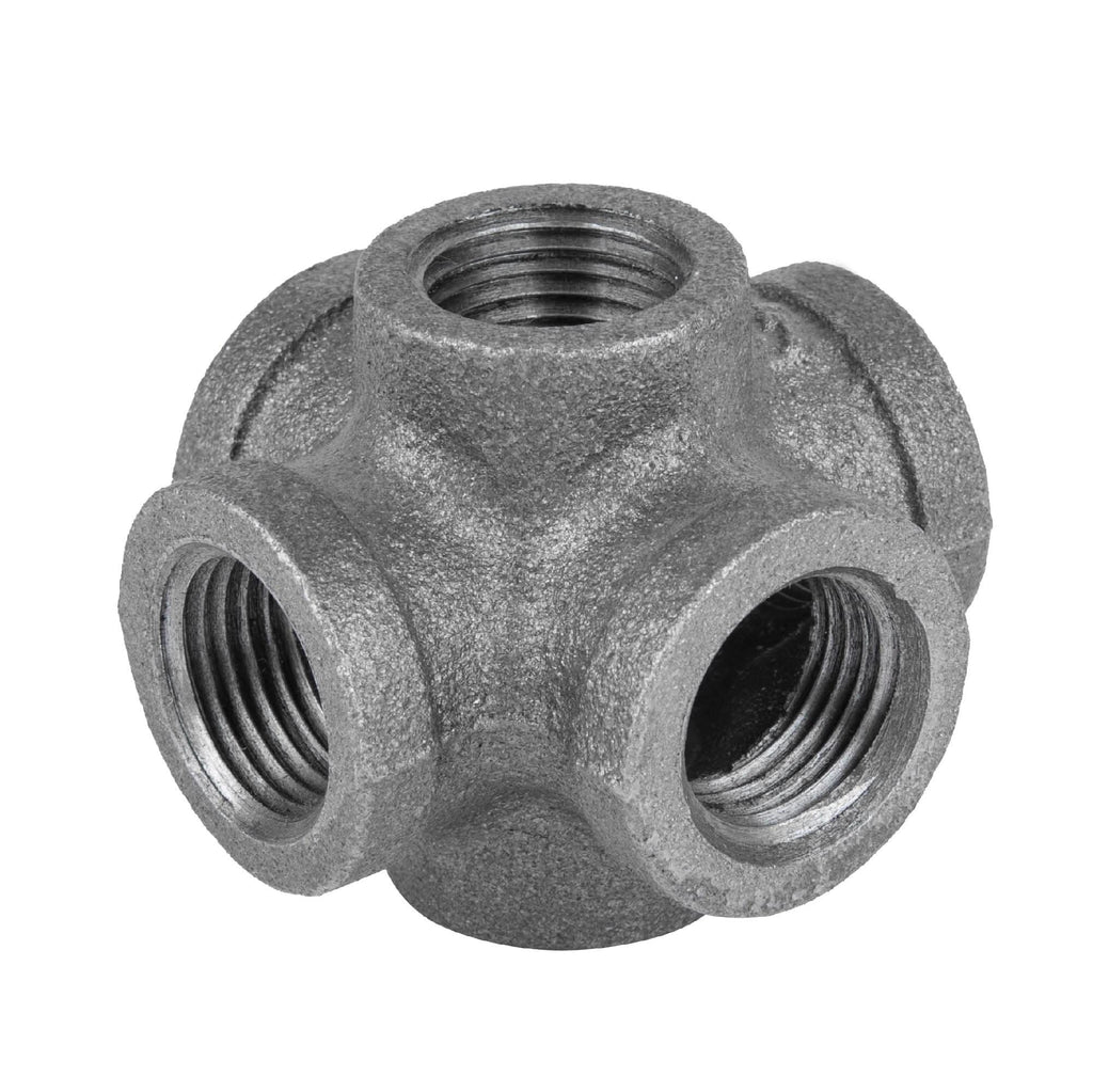3/8 in. Black 6-Way Fitting by PIPE DECOR