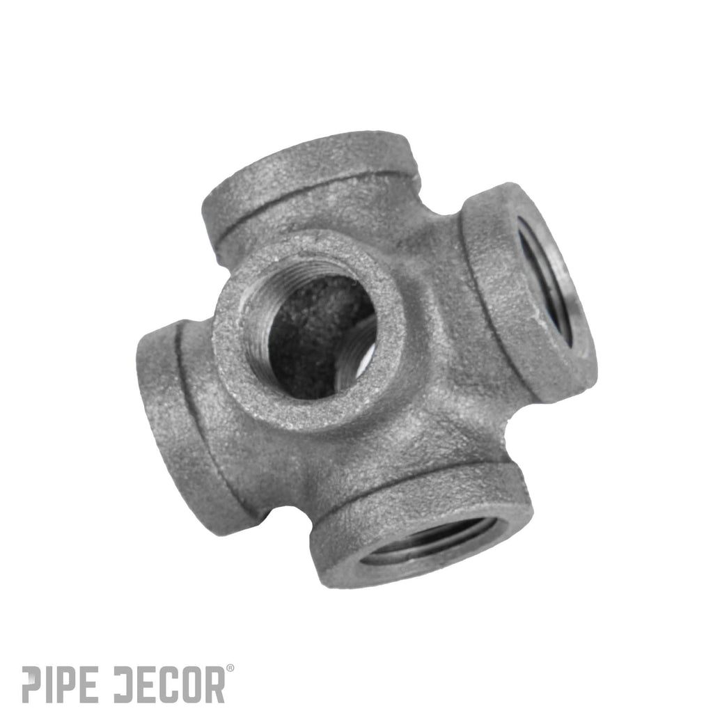 3/8 in. Black 6-Way Fitting by PIPE DECOR