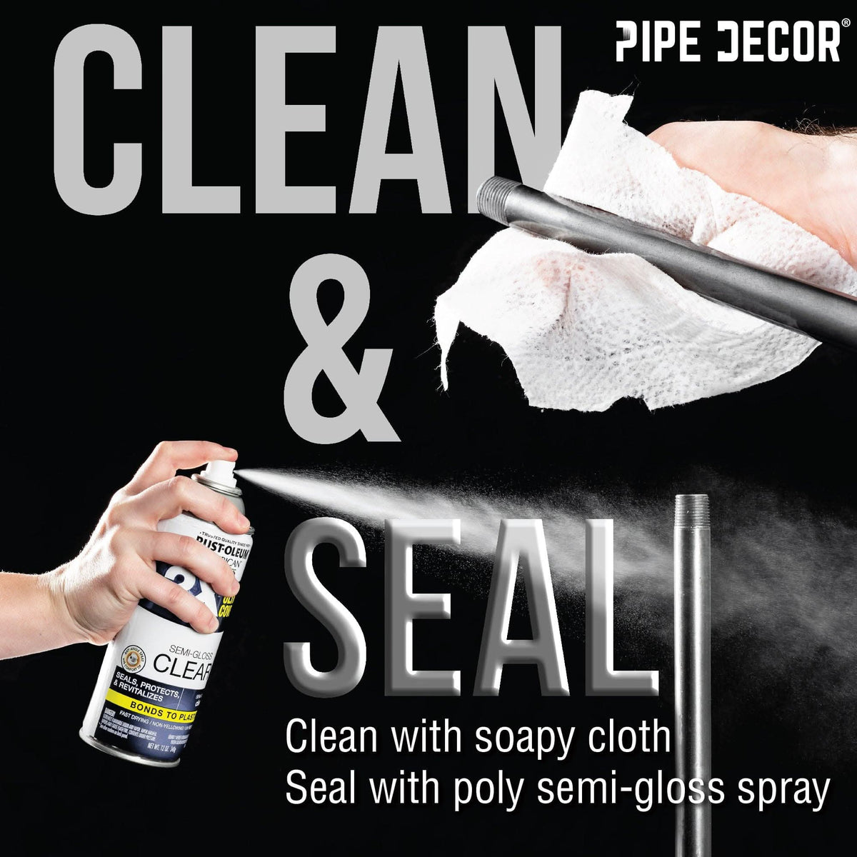3/8 in. Black 6-Way Fitting by PIPE DECOR