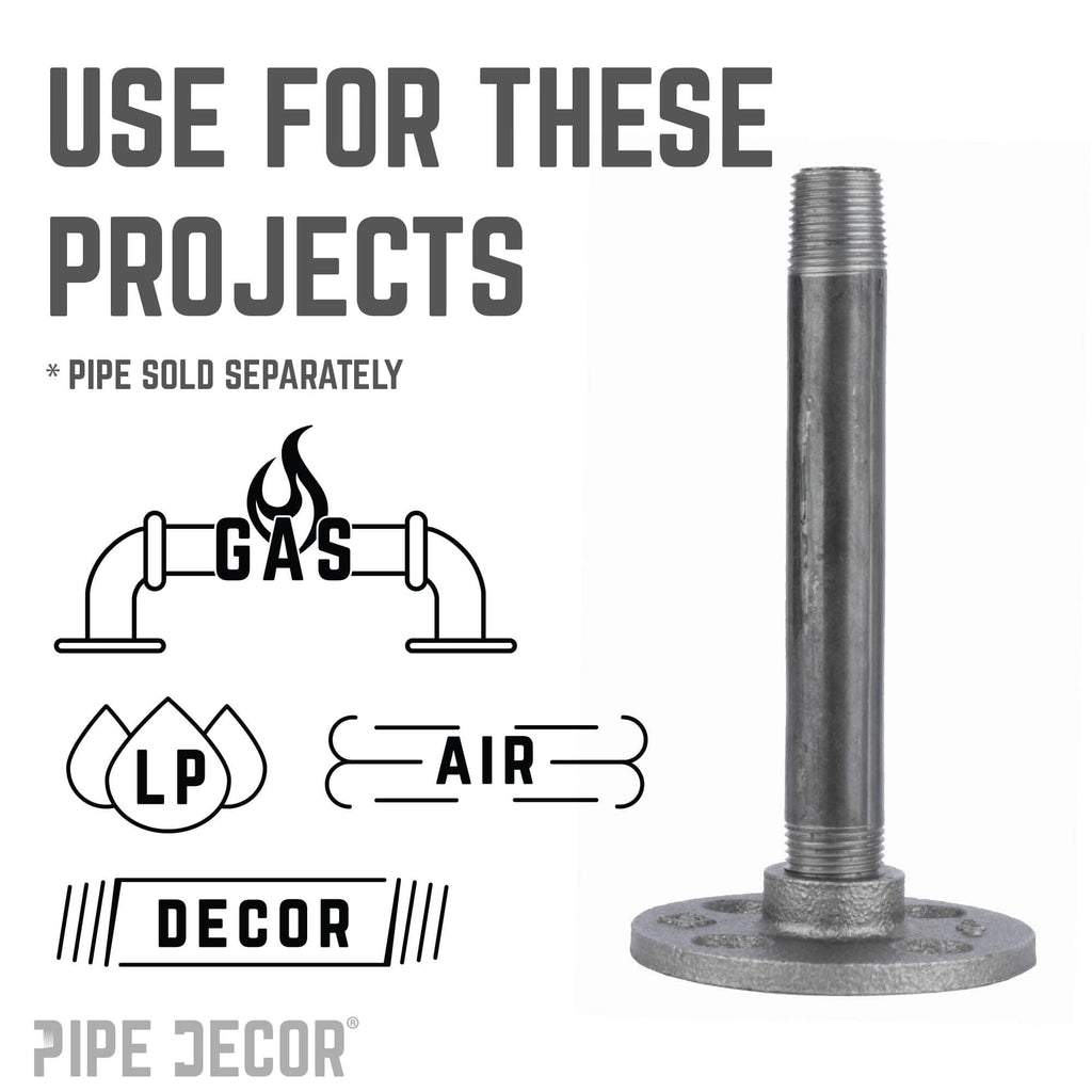 1/2 in. Black Floor Flange by PIPE DECOR