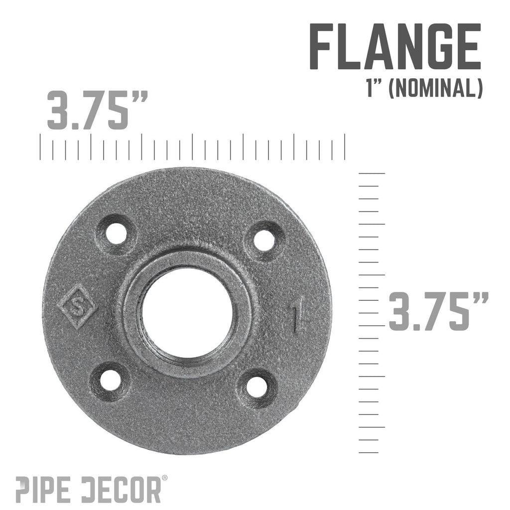 1 in. Black Floor Flange by PIPE DECOR