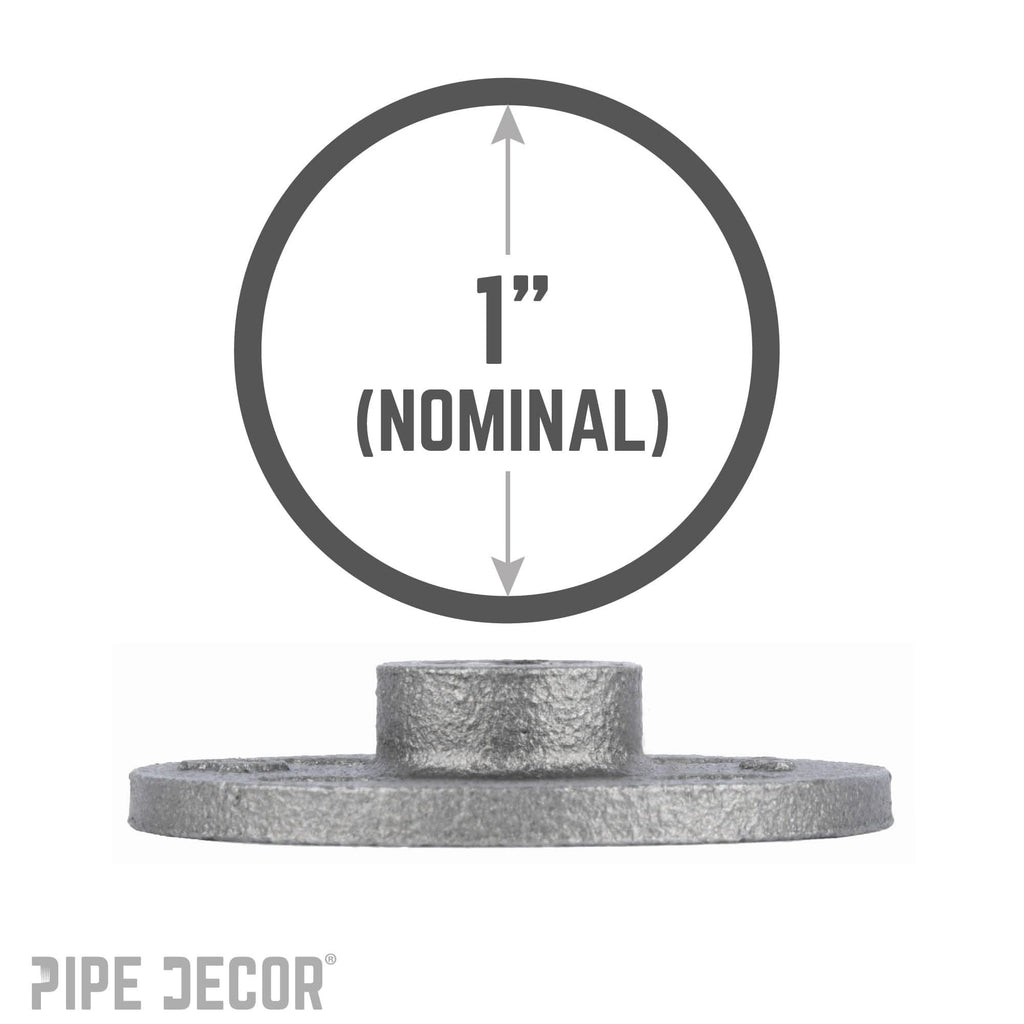 1 in. Black Floor Flange by PIPE DECOR