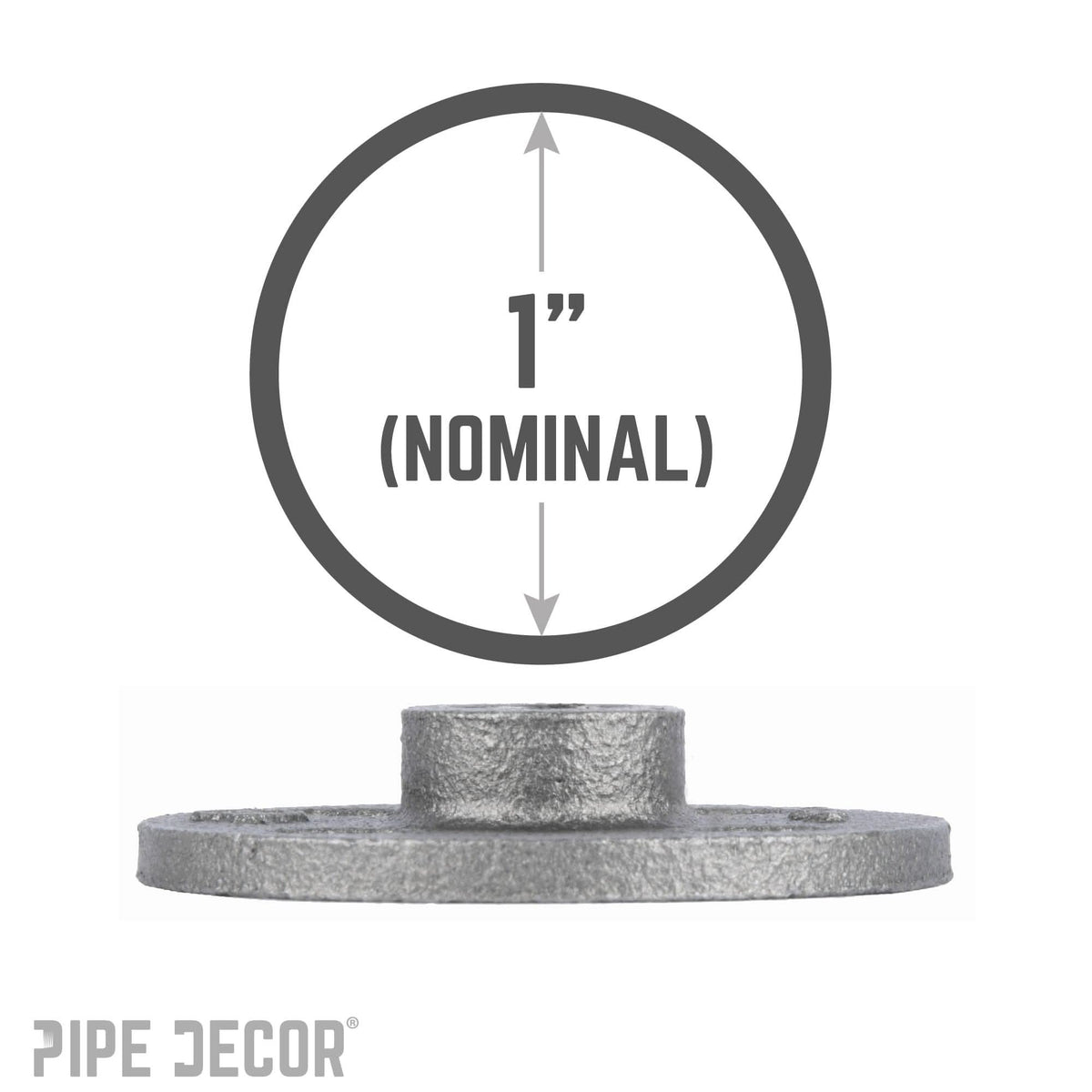 1 in. Black Floor Flange by PIPE DECOR