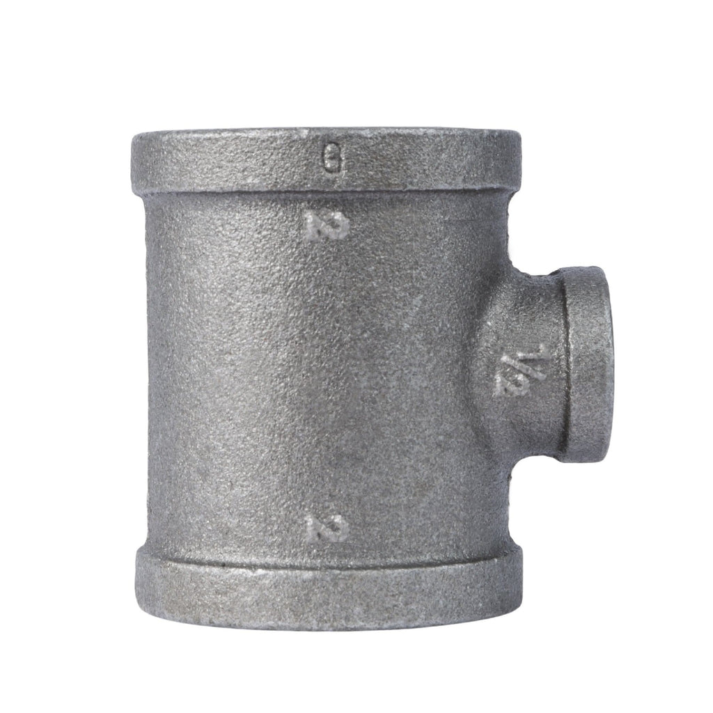 2 in. x 2 in. x 1/2 in. Black Reducing Tee by PIPE DECOR