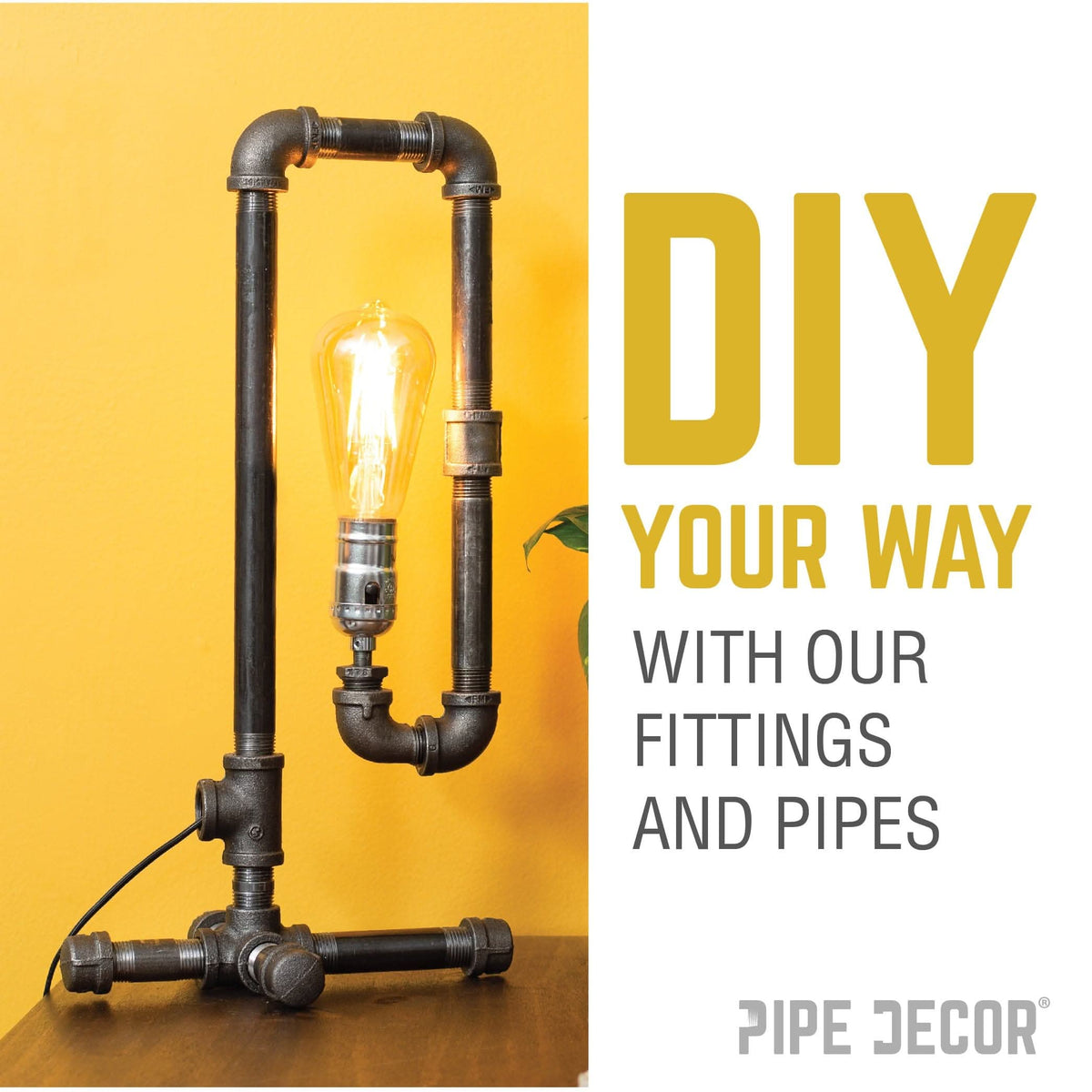 2 in. x 2 in. x 1/2 in. Black Reducing Tee by PIPE DECOR