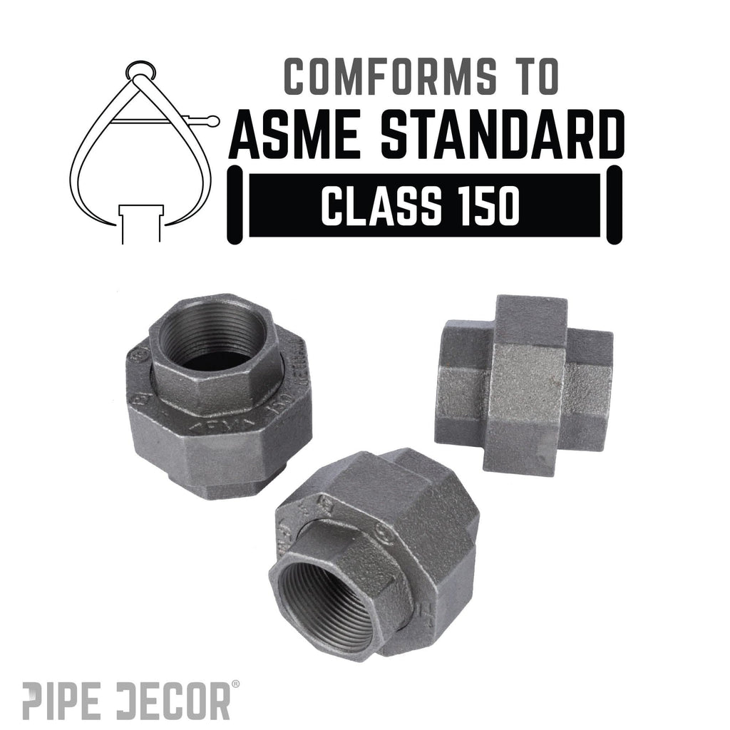 1 1/4 in. Black Union by PIPE DECOR