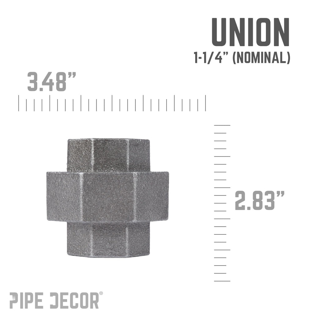 1 1/4 in. Black Union by PIPE DECOR