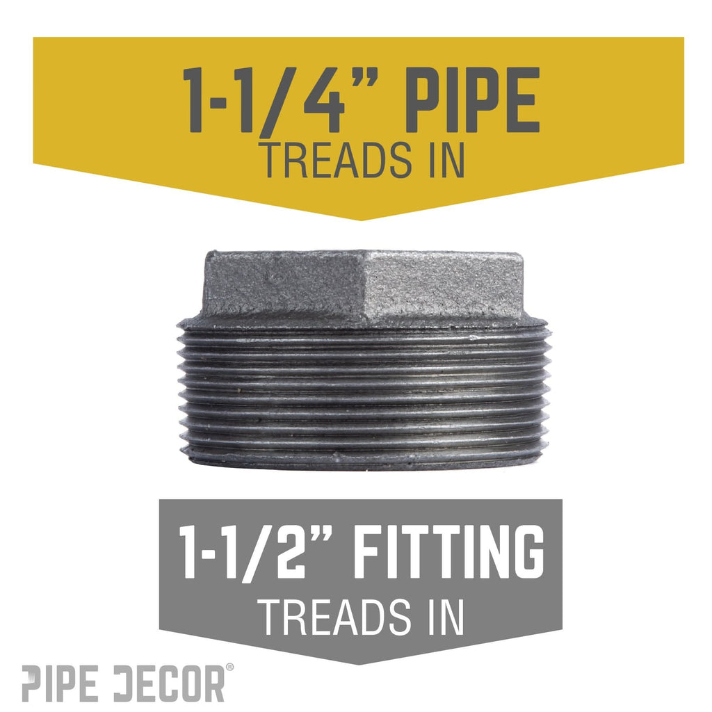 1 1/2 in. x 1 1/4 in. Black Bushing by PIPE DECOR