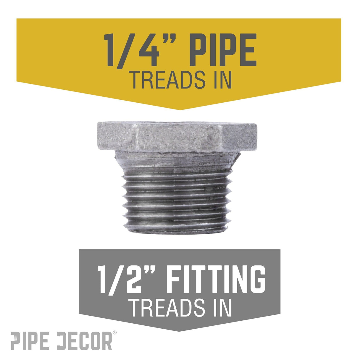 1/2 in. x 1/4 in. Black Bushing by PIPE DECOR