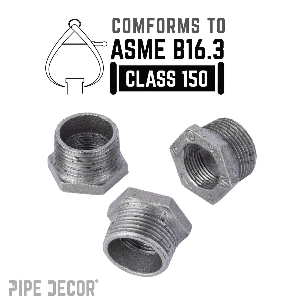 1 in. x 3/4 in. Black Bushing by PIPE DECOR