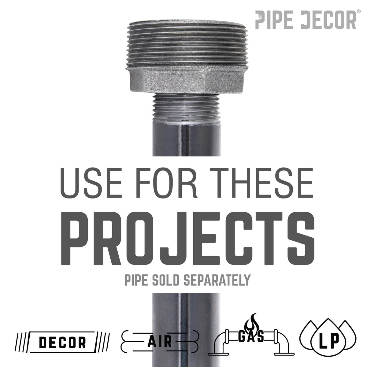 1 in. x 3/4 in. Black Bushing by PIPE DECOR