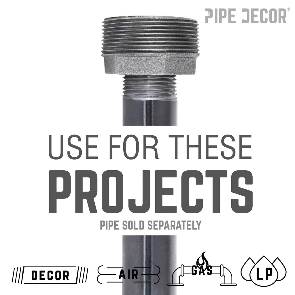 2 in. x 1 1/2 in. Black Bushing by PIPE DECOR