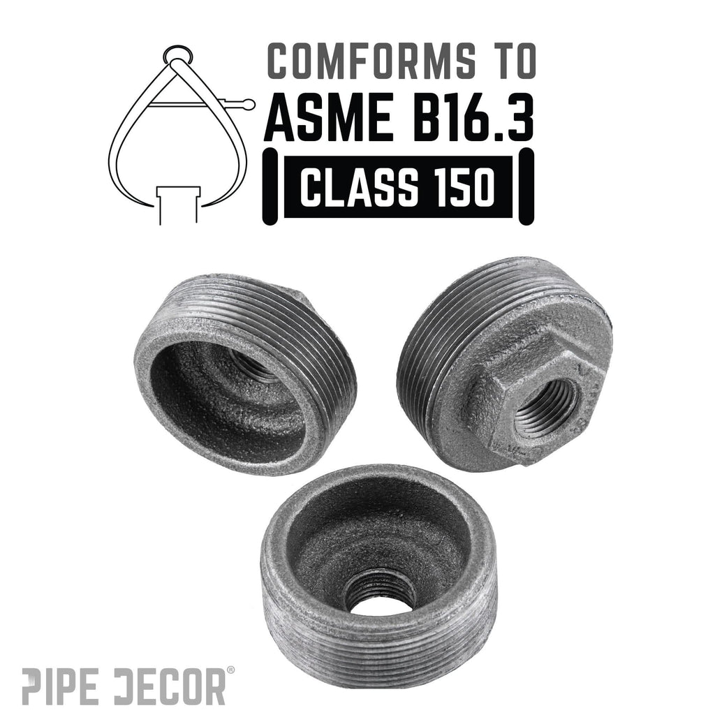 2 in. x 1/2 in. Black Bushing by PIPE DECOR